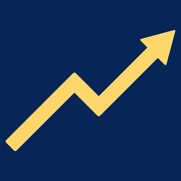 Growth Trend Chart Flat Glyph Icon — Stock Photo, Image