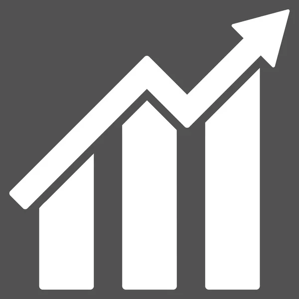 Growth Chart Flat Glyph Icon — Stock Photo, Image