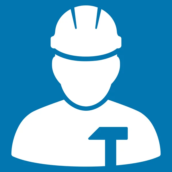 Builder Person Flat Glyph Icon — Stock Photo, Image