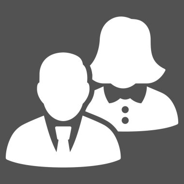 İnsanlar düz glif simgesi