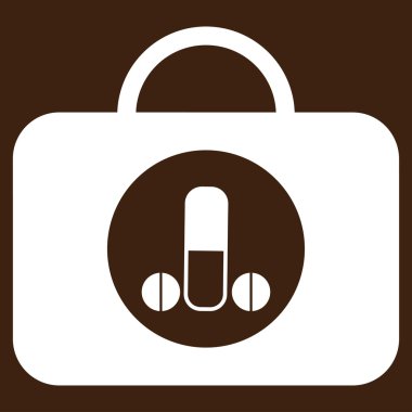 Düz erkek cinsel araç kutusu simgesi