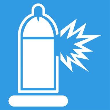 Damaged Condom With Penis Flat Icon