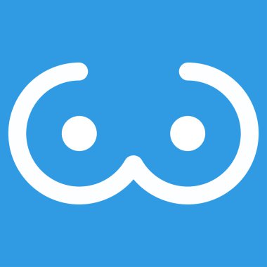 Kadın meme düz simgesi