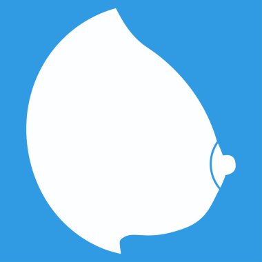 Kadın meme düz simgesi