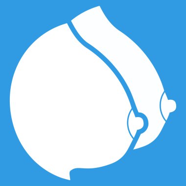 Kadın göğüsleri düz simgesi