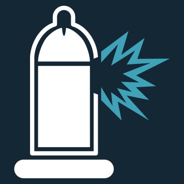 Damaged Condom With Penis Flat Icon