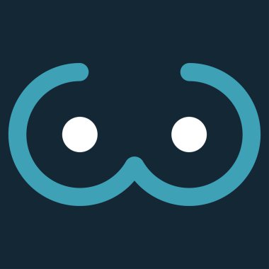 Kadın meme düz simgesi