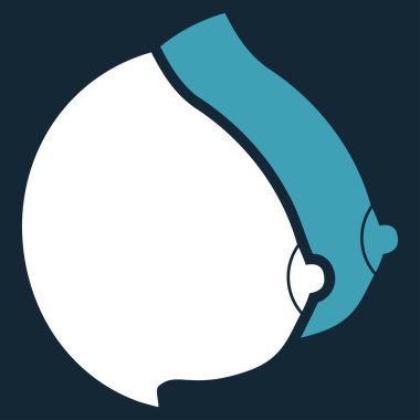 Kadın göğüsleri düz simgesi