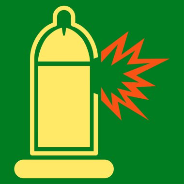 Damaged Condom With Penis Flat Icon