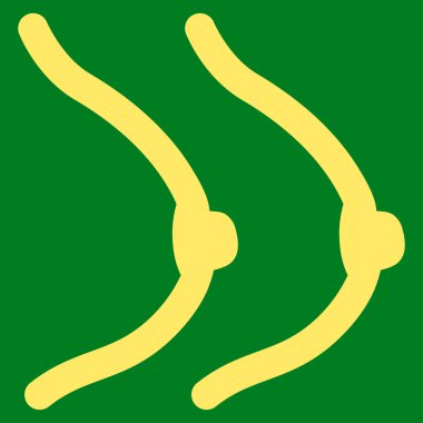 Kadın göğüsler düz simgesi