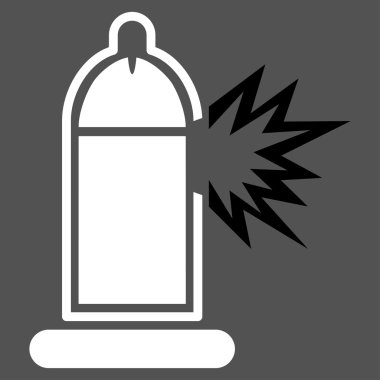 Damaged Condom With Penis Flat Icon