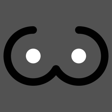 Kadın meme düz simgesi