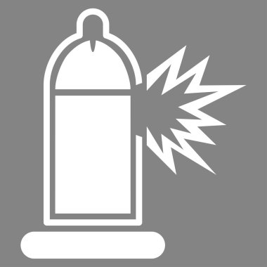 Damaged Condom With Penis Flat Icon