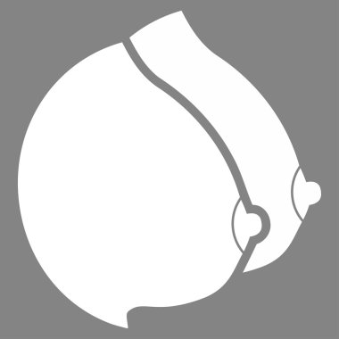 Kadın göğüsleri düz simgesi