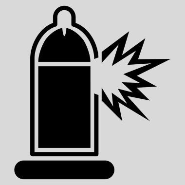 Damaged Condom With Penis Flat Icon