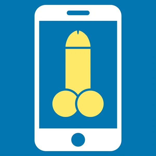 Επίπεδη εικονίδιο κινητό Porno — Διανυσματικό Αρχείο