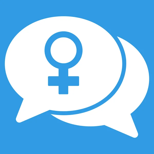 Female Chat Flat Icon — Stock Vector