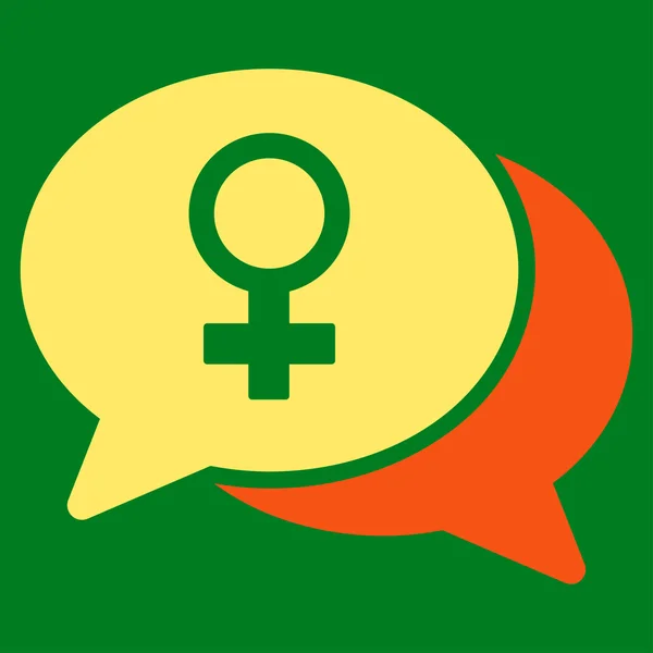 Female Chat Flat Icon — Stock Vector