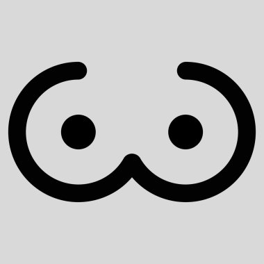 Kadın meme düz simgesi