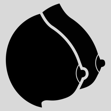 Kadın göğüsleri düz simgesi