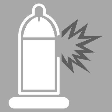 Damaged Condom With Penis Flat Icon