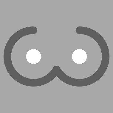 Kadın meme düz simgesi