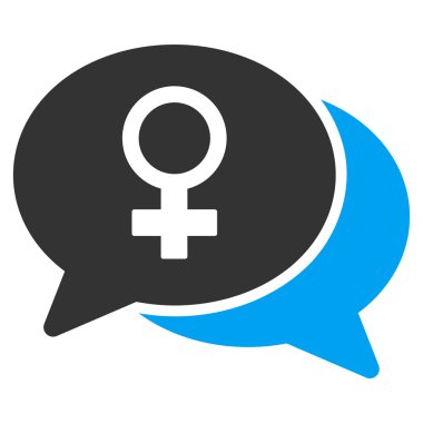 Kadın sohbet düz simgesi