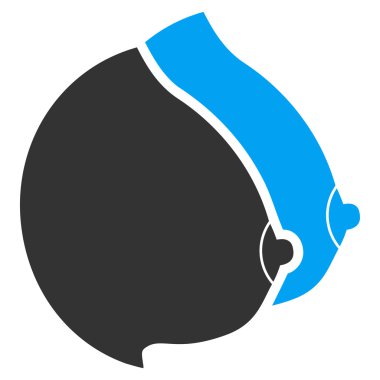 Kadın göğüsleri düz simgesi