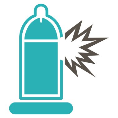 Damaged Condom With Penis Flat Icon