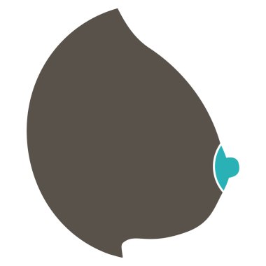 Kadın meme düz simgesi