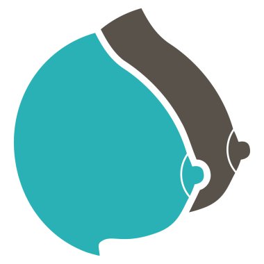 Kadın göğüsleri düz simgesi