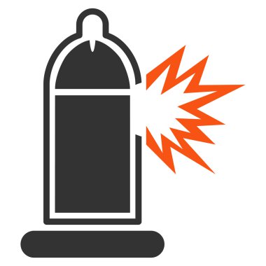 Damaged Condom With Penis Flat Icon