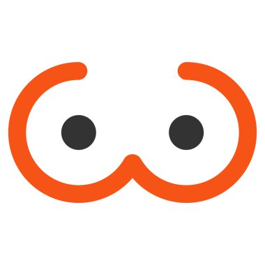 Kadın meme düz simgesi