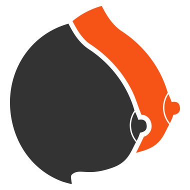 Kadın göğüsleri düz simgesi