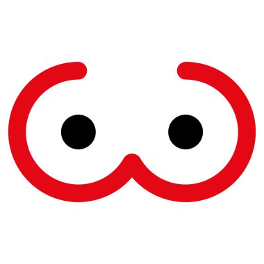 Kadın meme düz simgesi