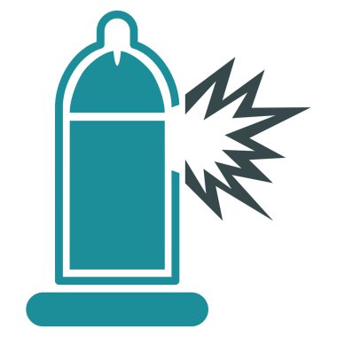 Damaged Condom With Penis Flat Icon