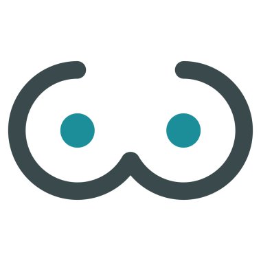 Kadın meme düz simgesi