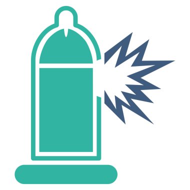 Damaged Condom With Penis Flat Icon