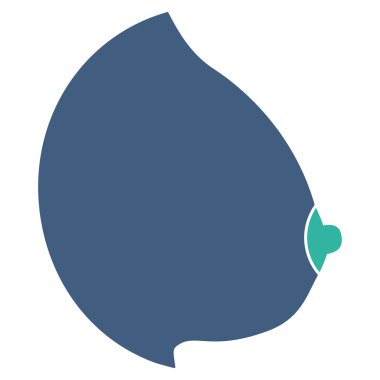 Kadın meme düz simgesi