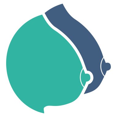 Kadın göğüsleri düz simgesi