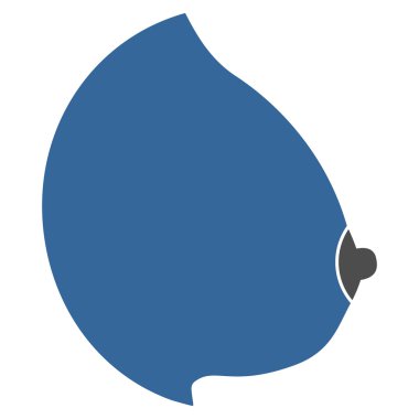 Kadın meme düz simgesi