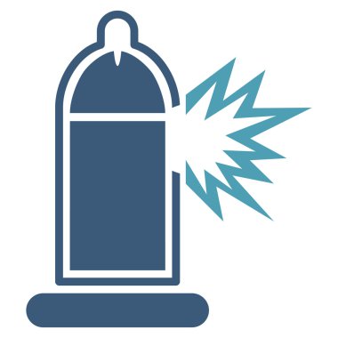 Damaged Condom With Penis Flat Icon