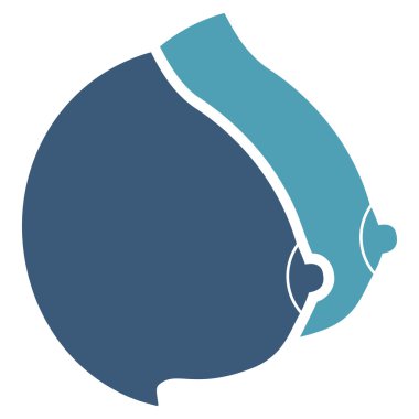 Kadın göğüsleri düz simgesi