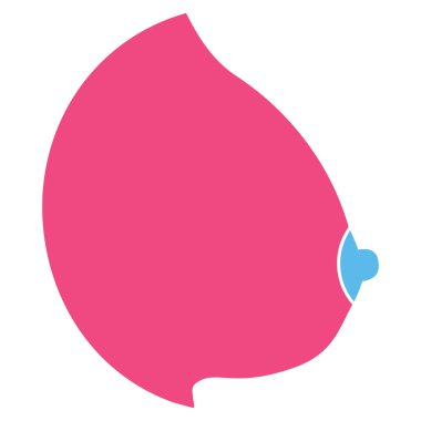 Kadın meme düz simgesi