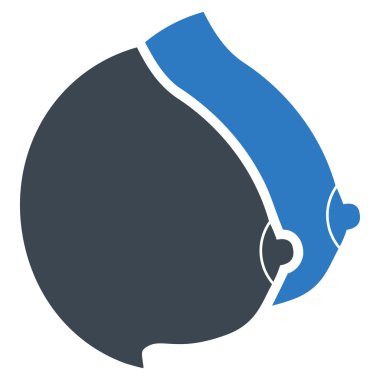 Kadın göğüsleri düz simgesi