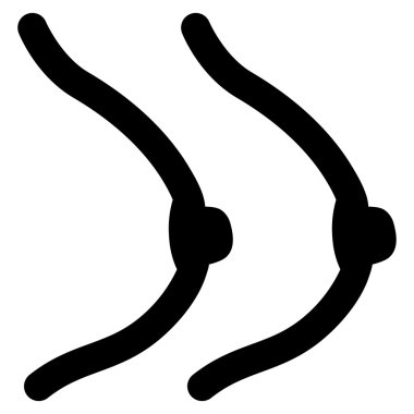 Kadın göğüsler düz simgesi