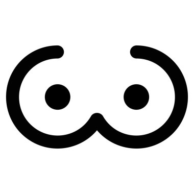 Kadın meme düz simgesi