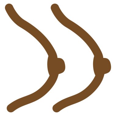 Kadın göğüsler düz simgesi