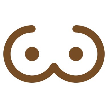 Kadın meme düz simgesi