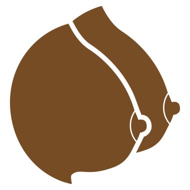 Kadın göğüsleri düz simgesi